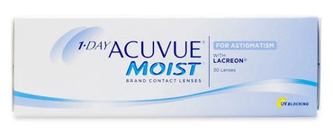 Acuvue 1 Day Moist Toric Daily Contact Lenses for Astigmatism (- powers only) 30PK