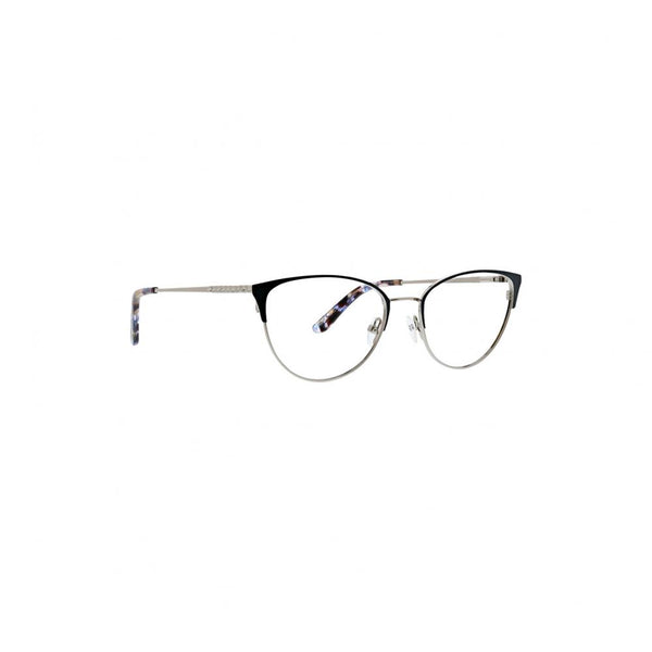 NWOT Jenny Lynn Captivating Teal Blue and Silver Cat-Eye Optical Glasses Frame Jenny Lynn Eyewear | DesignerOptics.com main image 3