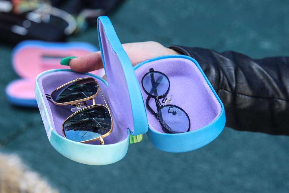 Beautiful Double Eyeglasses & Sunglasses Case with Mirror - designeroptics.com
