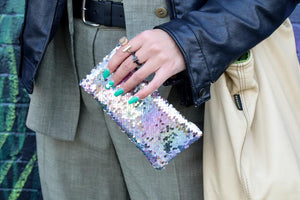 Beautiful Sequin Eyeglasses & Sunglasses Case Colorful Silver - designeroptics.com