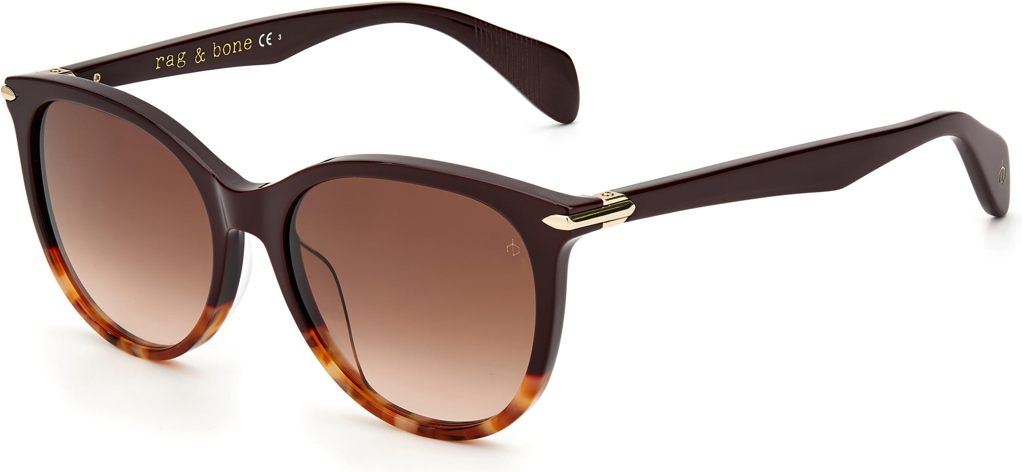 ? Rag & Bone Cat Eye Brown Horn Sunglasses Rag and Bone RNB1046GS Sunglasses | Costco main image 4