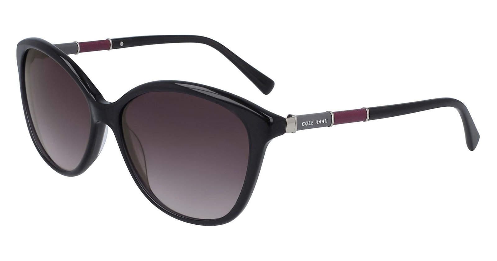 Women’s Cole Hann Classic Black Cat-Eye Sunglasses Cole Haan Cat Eye Polarized Sunglasses Shiny Black Green  main image 4