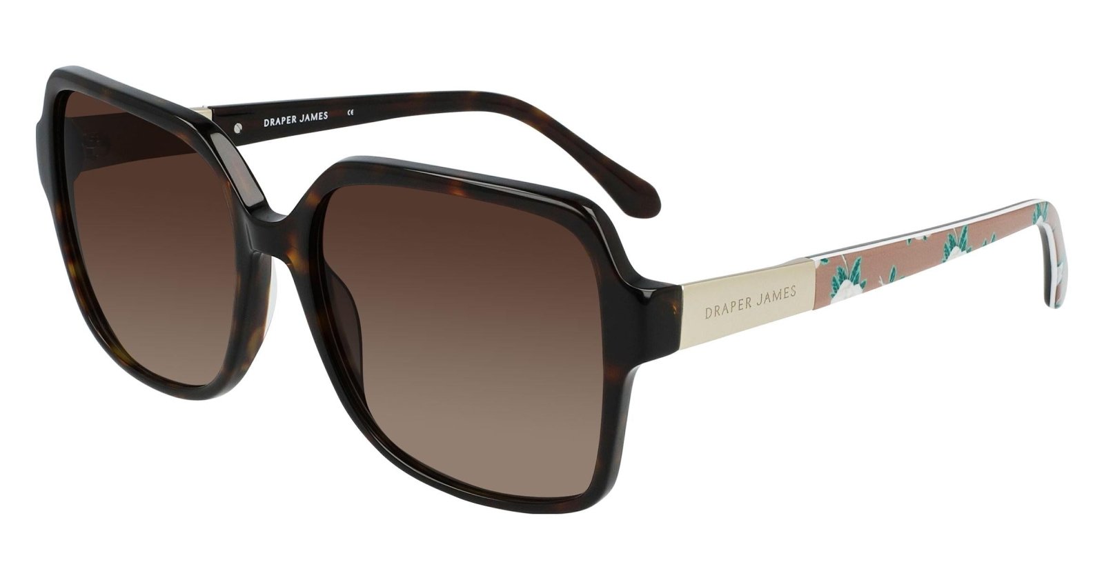 Draper James Gold Frame Aviator Sunglasses with Brown Lenses