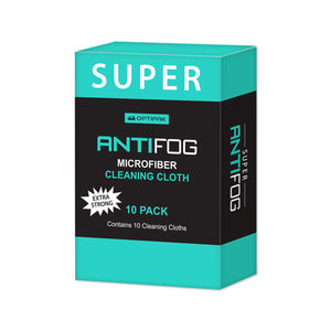 Super Anti-Fog Microfiber Cloth Wipes for Eyeglasses, Sunglasses, (10 Pack)