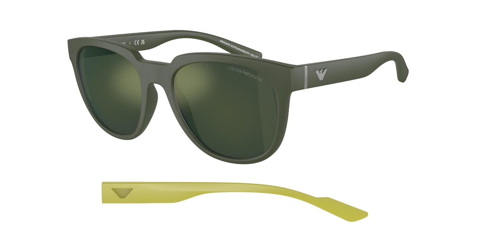 Emporio Armani 4205 Sunglasses 50586R Green Dark Green Mirror Petrol